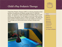 Tablet Screenshot of childsplaytherapy.net